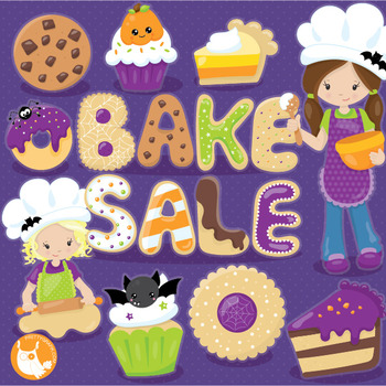 350x350 Halloween Bake Sale Clipart Commercial Use, Vector Graphics, Digital