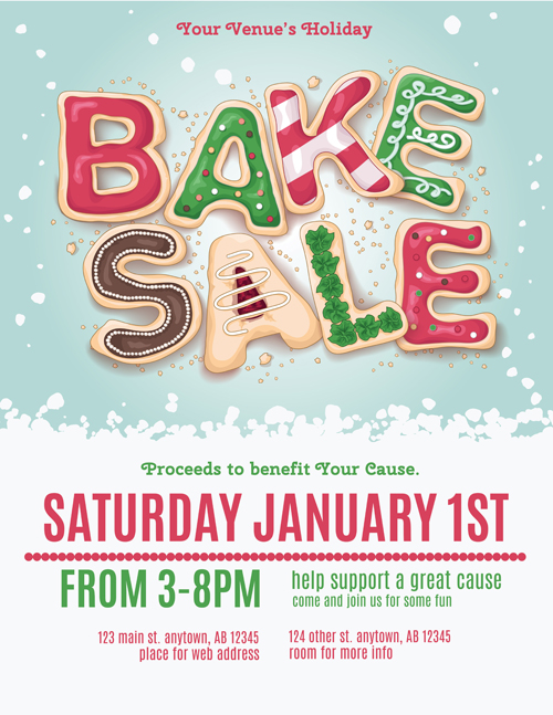 500x647 Vector Bake Sale Poster Design Free Download