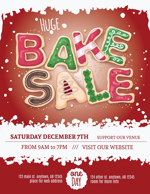 500x647 Vector Bake Sale Poster Design Free Download