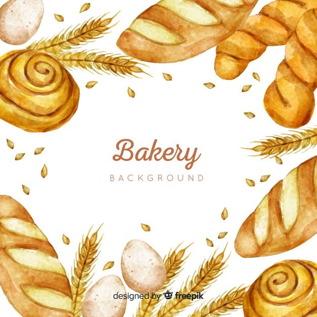 626x626 Watercolor Bakery Background Free Vector My Freepik