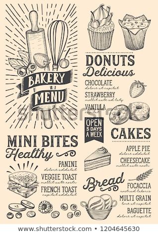 318x470 Bakery Menu Template For Restaurant On A Beige Background Vector