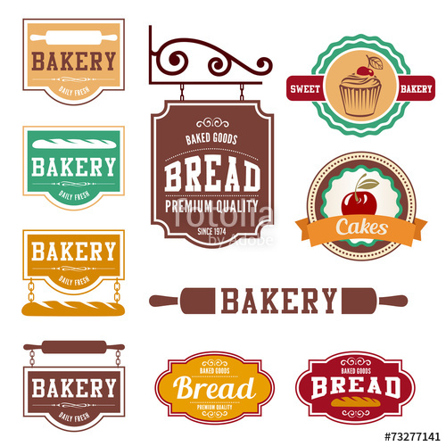 500x500 Bakery Vintage Labels Such As Logo Design Vector Templates Stock
