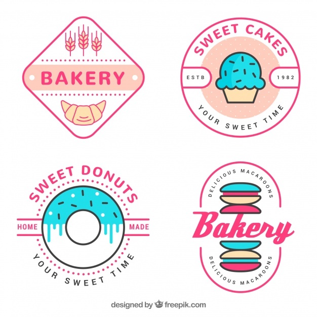 626x626 Free Set Of Bakery Logos In Flat Style Dxf Png