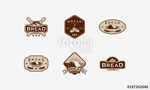 500x300 Set Of Vintage Bakery Logo Badge Designs, Bread Logo Designs Badge