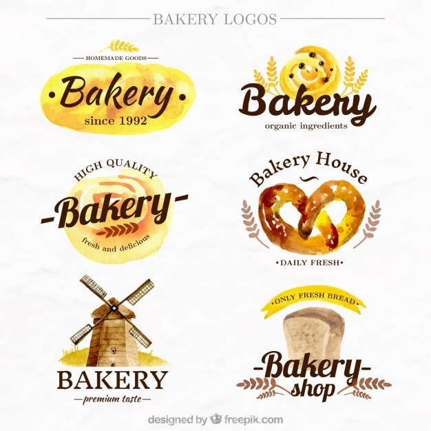 626x626 Collection Of Watercolor Bakery Logo Vector Free Download