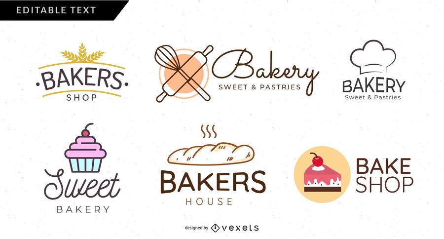 Bakery Logo Set 900x484 Bakery Logo Set