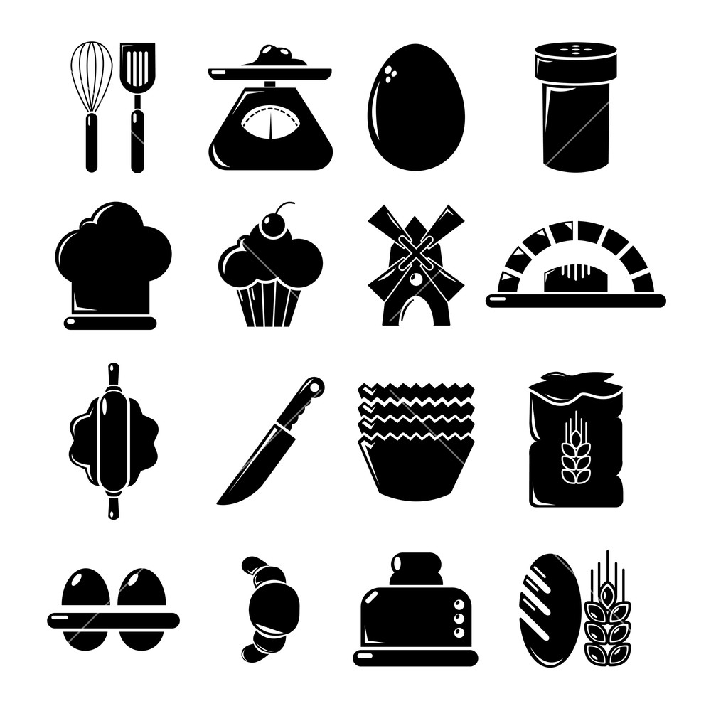 1000x1000 Bakery Icons Set Simple Illustration Of Bakery Vector Icons