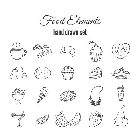 490x490 Hand Drawn Sweet Pastry Set Bakery Vector Elements Sketch