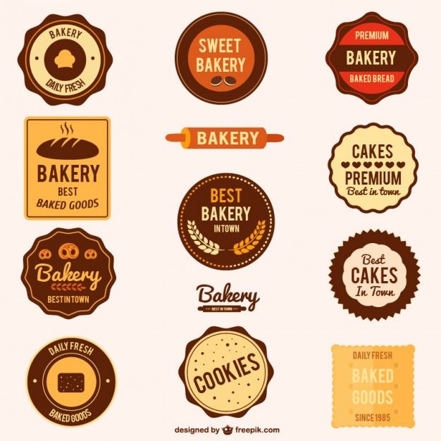 626x626 Set Of Bakery Vector Stamps Free Vector Vector Free