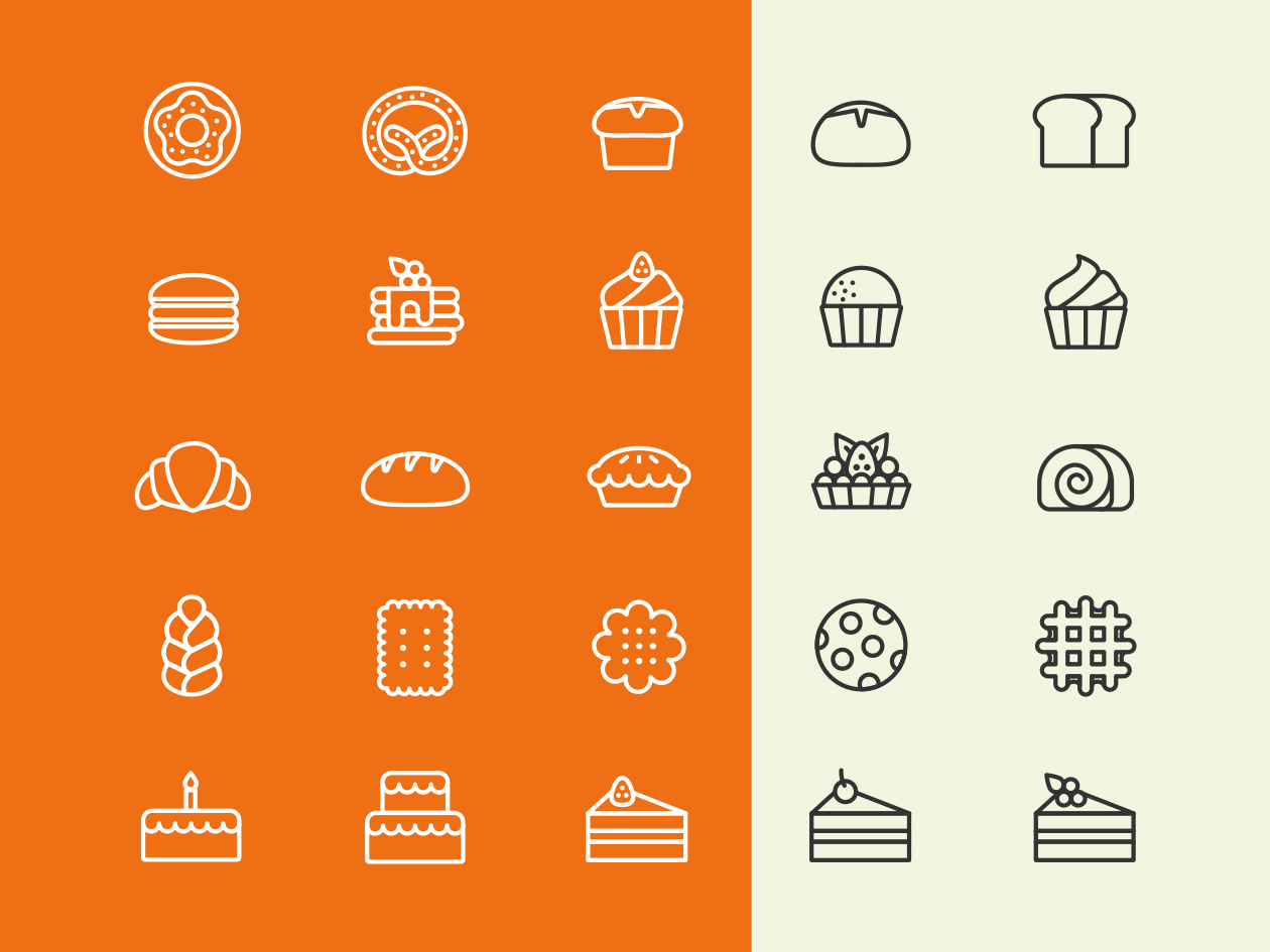 1260x945 Bakery Vector Line Icons