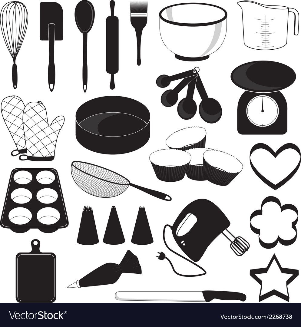 994x1080 Baking Tool Icons Set Royalty Free Vector Image Quiet Book