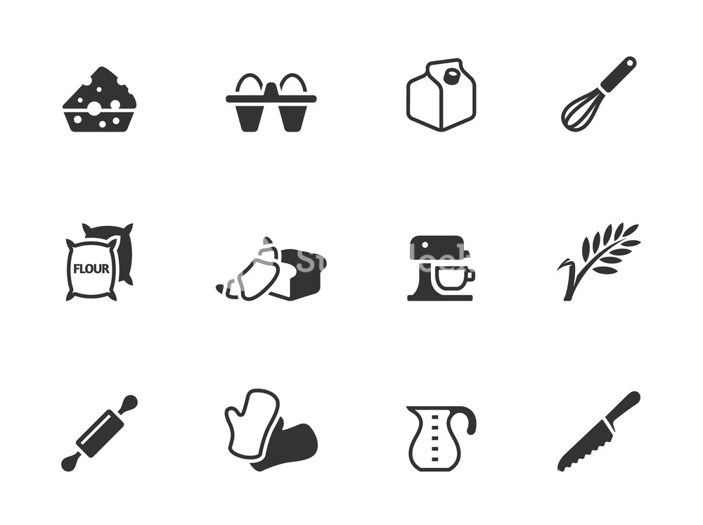 1000x746 Baking Icons In Single Color Vector Illustration Royalty Free