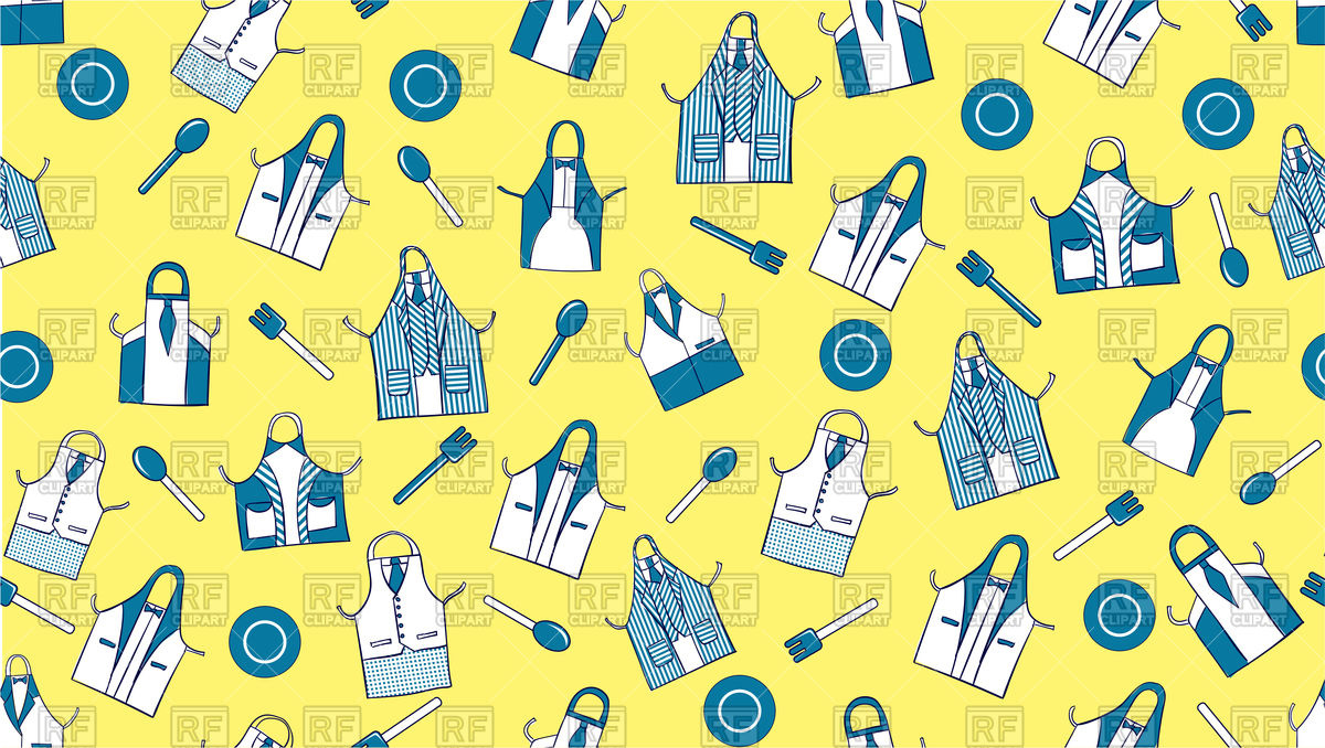 1200x678 Baking Kitchen Icons Seamless Background Vector Image