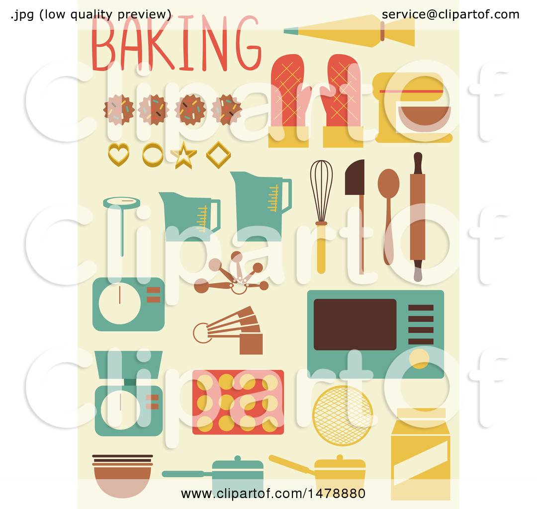 1080x1024 Clipart Of Flat Styled Baking Icons