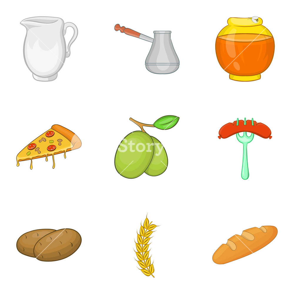 1000x1000 Filling For Baking Icons Set Cartoon Set Of Filling For Baking