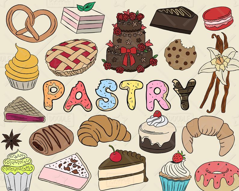 794x635 Pastry Clipart Vector Pack Bakery Clipart Sweets Clipart Etsy