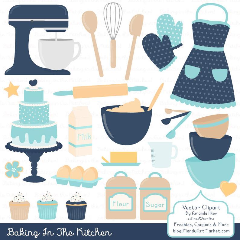 794x794 Professional Baking Clipart Vectors In Oceana Kitchen Etsy
