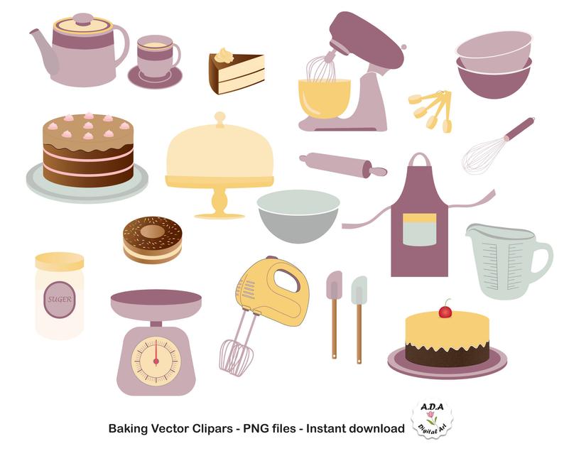 794x635 Baking Kitchen Tool Clipart Baking Vector Clip Art Clipart Etsy