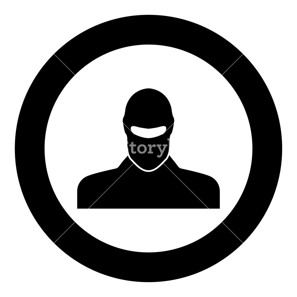 1000x1000 Man In Balaclava Or Pasamontanas Black Icon In Circle Vector