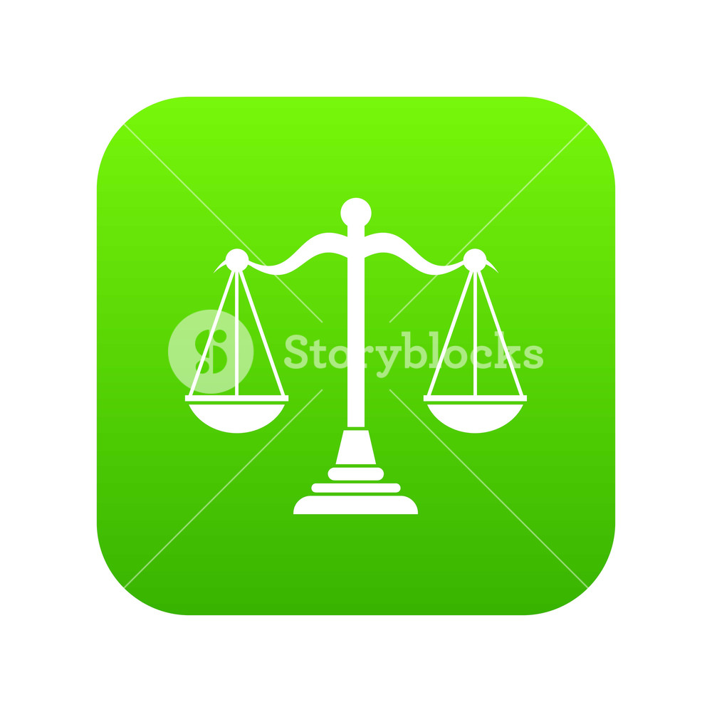 1000x1000 Balance Scale Icon Digital Green For Any Design Isolated On White