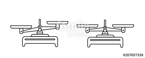 500x201 Balance Scale Icon Set Bowls Of Scales In Balance, An Imbalance
