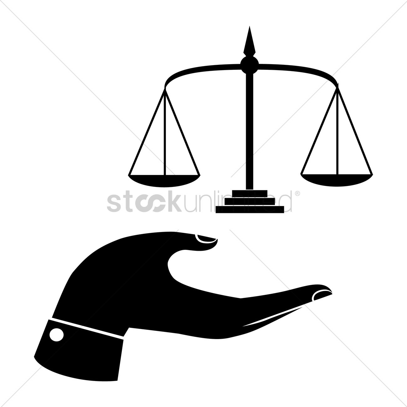 1300x1300 Hand With A Balance Scale Vector Image