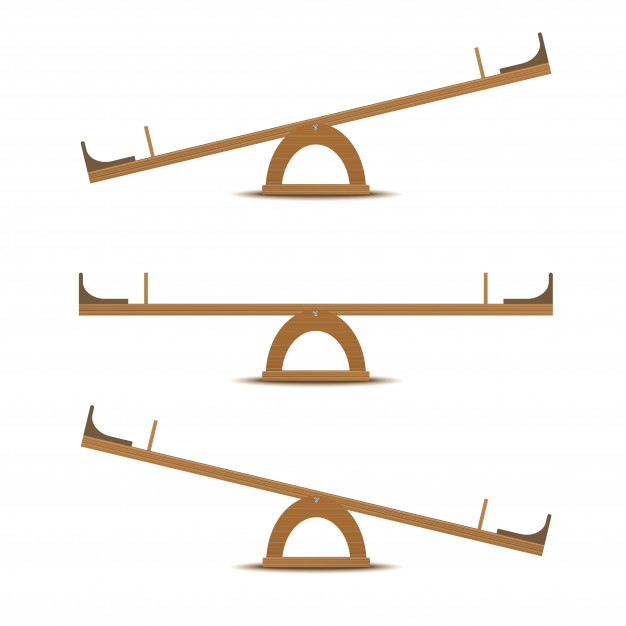 626x626 Seesaw Or Wooden Balance Scale Vector Premium Download