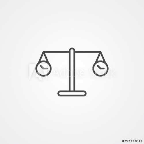 500x500 Time Balance Scale Vector Icon Sign Symbol
