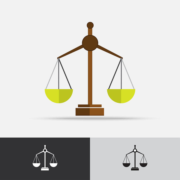 600x600 Scale Balance Vector Icon Flat Design Art Print