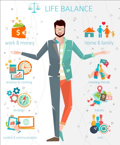 415x500 Work And Life Balance Vector Template Free Download