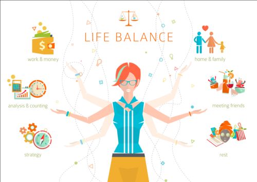 500x355 Work And Life Balance Vector Template Free Download