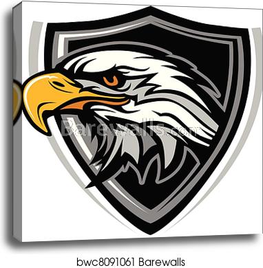 382x390 Mascot Head Of An Eagle Vector Illu, Canvas Print Barewalls