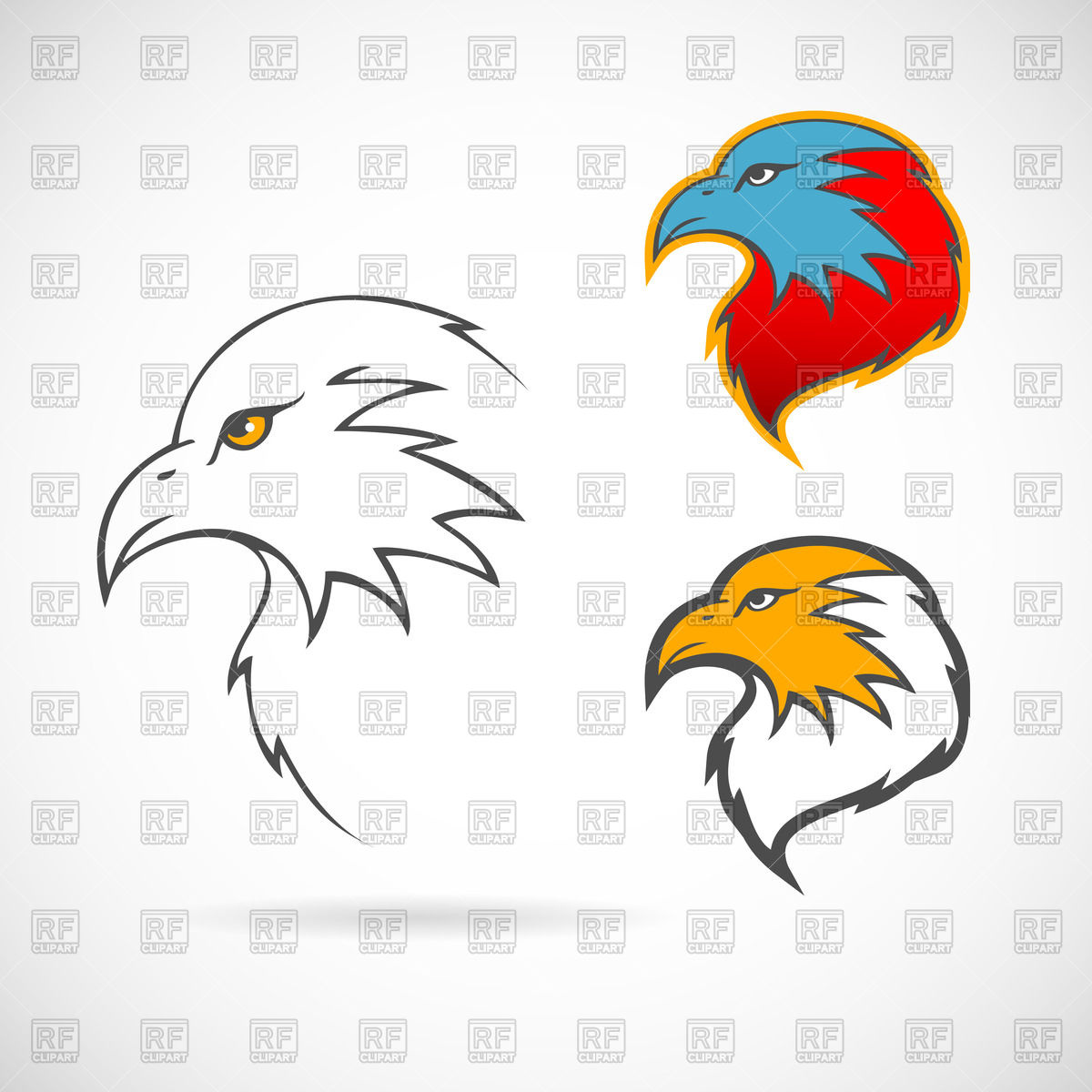 1200x1200 Set Of Eagles Heads Vector Image Of Plants And Animals Sonneon