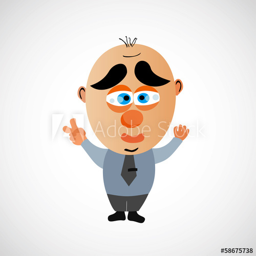 500x500 Cartoon Businessman With A Big Bald Head Vector