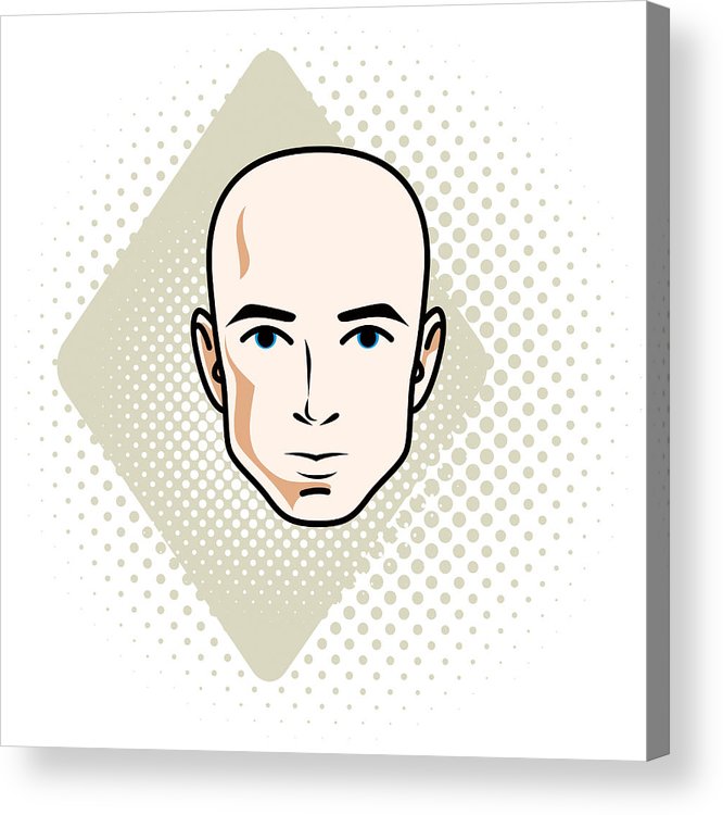 666x750 Man Face, Human Head Vector Character, Handsome Bald Male