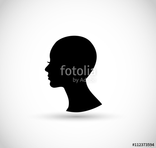 500x472 Woman Profile Silhouette With Bald Head Vector Stock Image