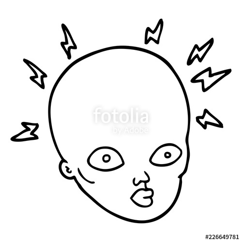 500x500 Line Drawing Cartoon Bald Head Stock Image And Royalty Free