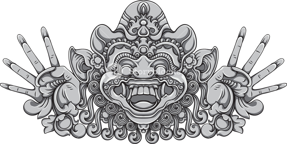 1000x503 Bali Demons Vector Element Royalty Free Stock Image