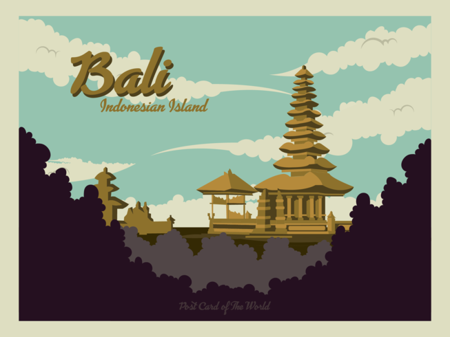 653x490 Bali Postcard Vector