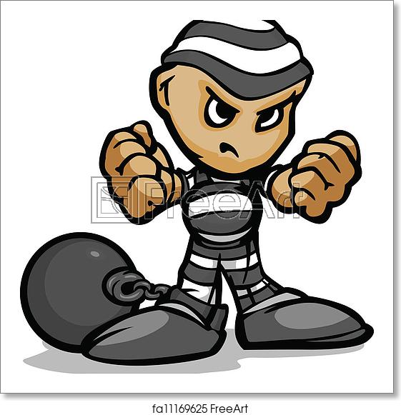 Free Art Print Of Tough Guy Cartoon Prisoner With Ball And Chain 561x581 Free Art Print Of Tough Guy Cartoon Prisoner With Ball And Chain