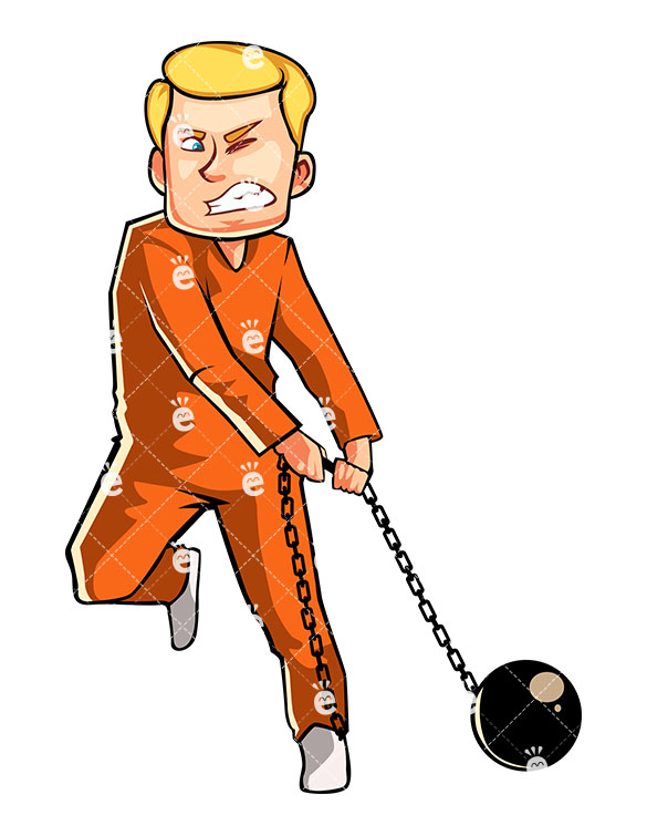 Male Prisoner Trying To Carry His Ball And Chain 585x755 Male Prisoner Trying To Carry His Ball And Chain