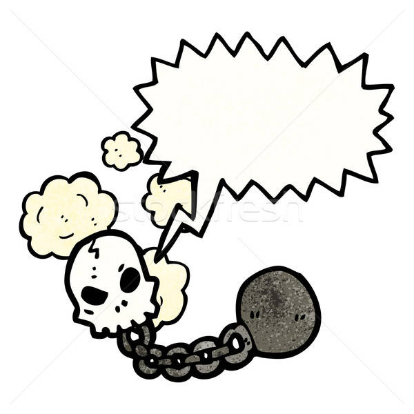 Cartoon Skull With Ball And Chain Vector Illustration 600x600 Cartoon Skull With Ball And Chain Vector Illustration