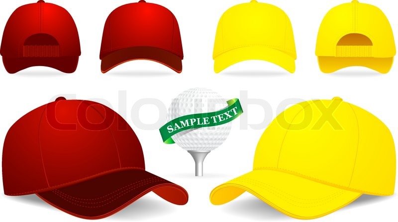 800x447 Vector Baseball Cap And Golf Ball Stock Vector Colourbox