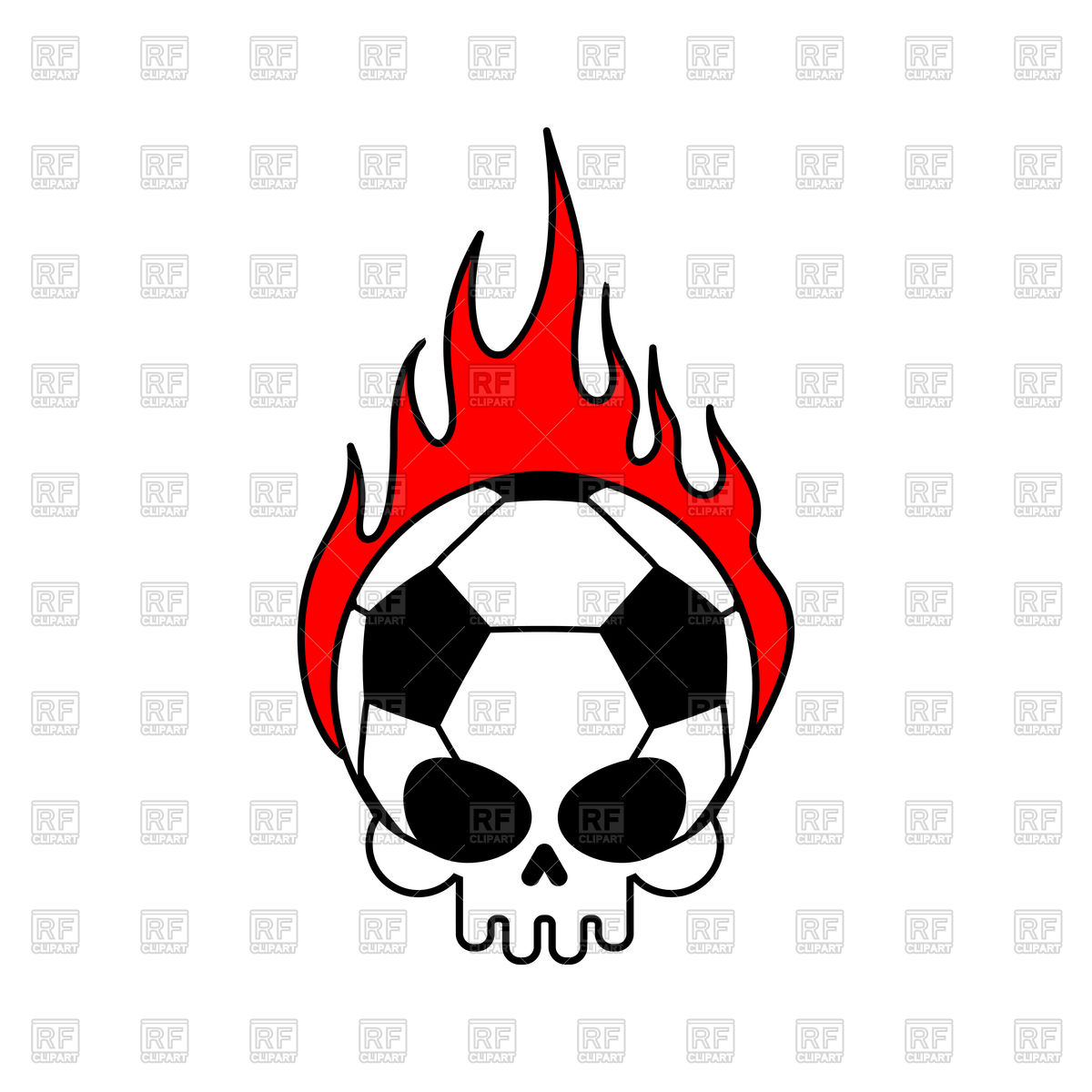 1200x1200 Skull Soccer Ball And Fire Vector Image Of Icons And Emblems