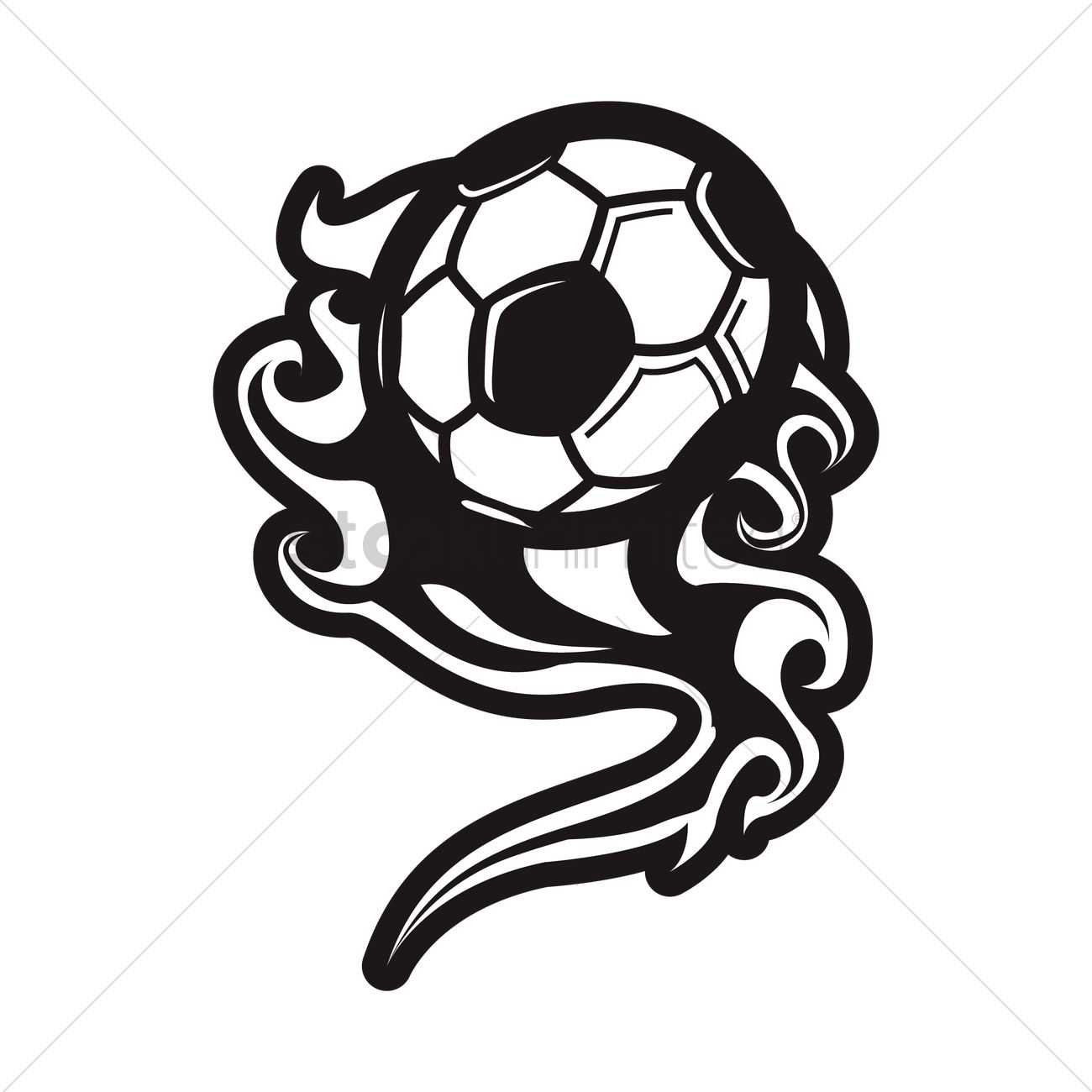 1300x1300 Soccer Ball With Fire Icon Vector Image
