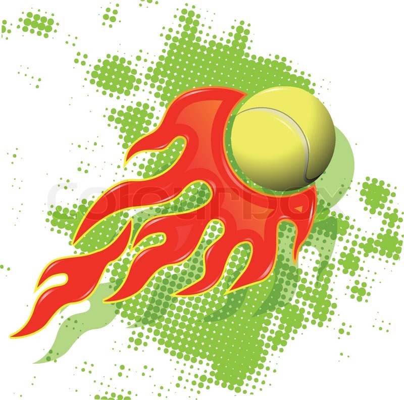 800x792 Tennis Ball On Fire Stock Vector Colourbox