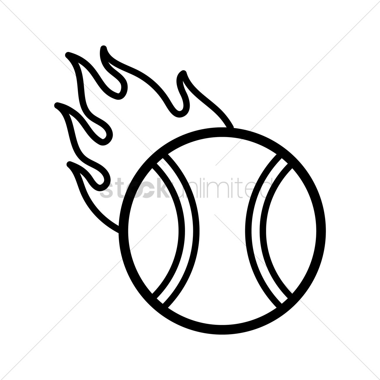 1300x1300 Tennis Ball On Fire Vector Image