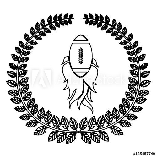 500x500 Silhouette Arch Of Leaves With Football Ball In Fire Vector