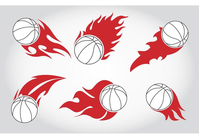 700x490 Basket Ball On Fire Vectors