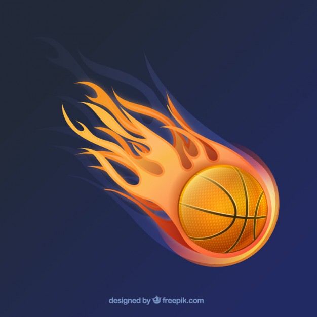 626x626 Basketball Ball On Fire Vector Premium Download